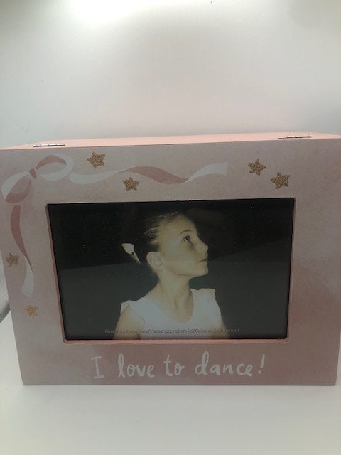 I Love to Dance Treasures Box With Photo Frame On Top.