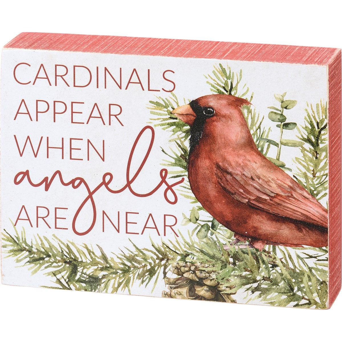 Cardinals Appear When Angels Are Near" Memory frame and wooden box