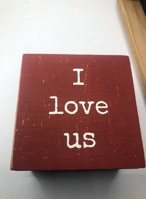 Soulmate photo frame and "I love us" wooden box