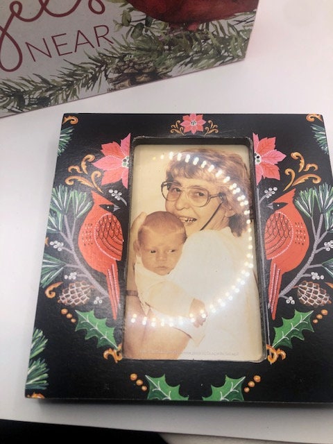 Cardinals Appear When Angels Are Near" Memory frame and wooden box
